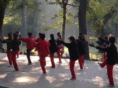 Tai Chi practitioners in the temple of heaven