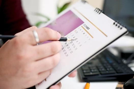 Person using a calendar