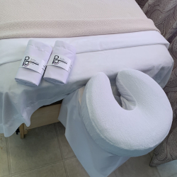 The Prone Protective Cover on a massage table